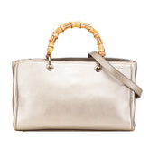 Medium Calfskin Bamboo Shopper Satchel
