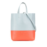 Small Bicolor Leather Vertical Cabas