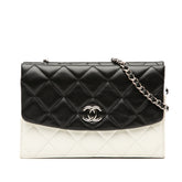 CC Bicolor Quilted Lambskin Double Sided Wallet on Chain