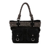 Suede Braided Chain Pocket Tote