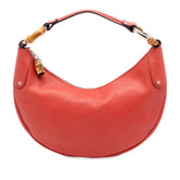 Pebbled Calfskin Bamboo Ring Hobo