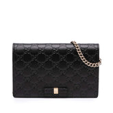 Mini Guccissima Bow Signature Wallet On Chain