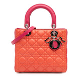 Medium Bicolor Lambskin Cannage Lady Dior