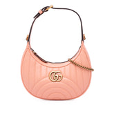 Mini Matelasse Leather GG Marmont Half Moon Hobo