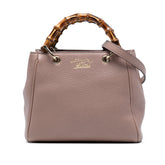 Mini Calfskin Bamboo Shopper Satchel