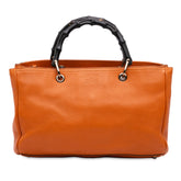Medium Calfskin Bamboo Shopper Satchel