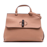 Medium Leather Bamboo Daily Satchel