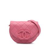 Mini CC Quilted Caviar Messenger Flap
