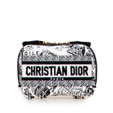 Canvas Embroidered Plan De Paris Cosmetic Pouch