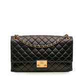 Quilted Lambskin Pagoda Accordion Flap