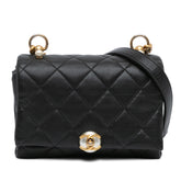 Mini Quilted Calfskin Pearl CC Accordion Flap