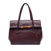 Large Leather Bamboo Bullet Tote