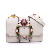 Goatskin Madras Soft Calf Crystal Embellished Crossbody