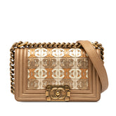 Small Quilted Metallic Lambskin Interwoven CC Boy Flap