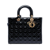 Large Patent Cannage Lady Dior