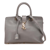 Small Leather Monogram Cabas Satchel