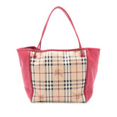 Small Leather Trimmed Haymarket Check Coated Canvas Canterbury Tote