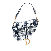 Embroidered Canvas Stars Saddle Bag
