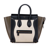 Mini Tricolor Calfskin Luggage Tote