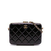 Large Glazed Goatskin Box With Chain