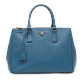 Medium Saffiano Lux Galleria Double Zip Satchel