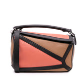 Small Calfskin Graphic Puzzle Satchel