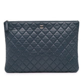 Large Quilted Lambskin O Case Clutch