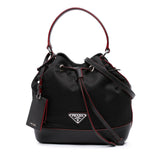 Saffiano Trimmed Tessuto Bucket Bag
