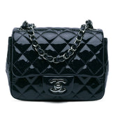 Mini Square Classic Patent Single Flap