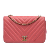 Medium Chevron Lambskin Statement Flap