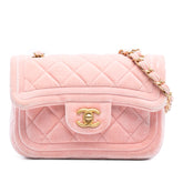 Mini Quilted Velvet Double Frame Flap