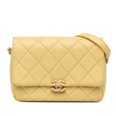 Small Quilted Caviar Chain Melody Flap