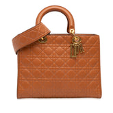 Large Ultra Matte Calfskin Cannage Embossed Lady Dior