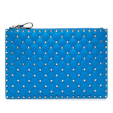 Large Nappa Rockstud Spike Flat Pouch