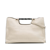 Medium Calfskin Bamboo Daily Shopper Satchel