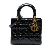 Medium Patent Cannage Lady Dior