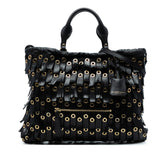 Calf Hair and Leather Grommet Fringe Big Crush Tote