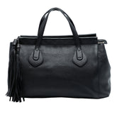 Leather Lady Tassel Top Handle Bag