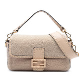 Medium Shearling Selleria Baguette Satchel
