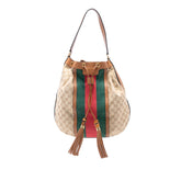 GG Canvas Web Rania Drawstring Hobo