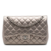 Jumbo Classic Metallic Lambskin Double Flap