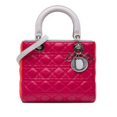Medium Tricolor Lambskin Cannage Lady Dior