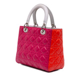 Medium Tricolor Lambskin Cannage Lady Dior