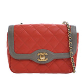 Mini Quilted Lambskin Two Tone Day Flap