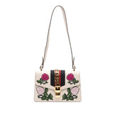 Small Floral Embroidered Leather Sylvie Satchel