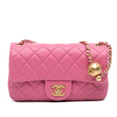 Mini Rectangular Classic Lambskin Pearl Crush Single Flap