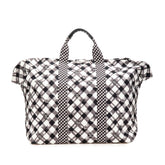 Printed Canvas Gingham Weekender Tote