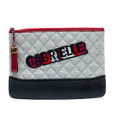 Medium Quilted Wool and Calfskin Gabrielle O Case Clutch