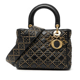 Medium Lambskin Cannage Studded Supple Lady Dior