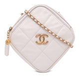 Quilted Caviar Diamond Clutch With Chain